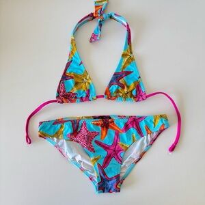 Stella Cove Blue and Pink Tropical Bikini, Size 14, Star fish